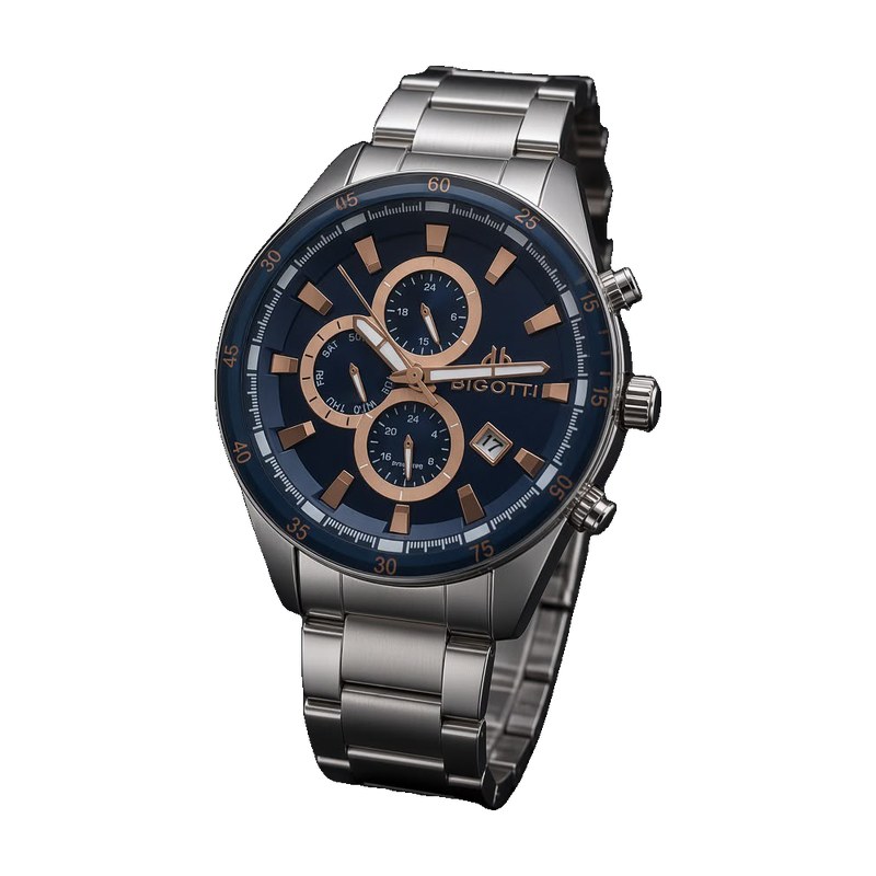 Bigotti Blue Rose Gold Multifunction