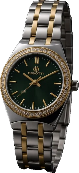 Bigotti Two Tone Green Crystal, orë elegante për gra