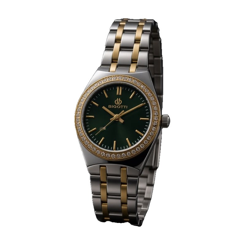 Bigotti Two Tone Green Crystal