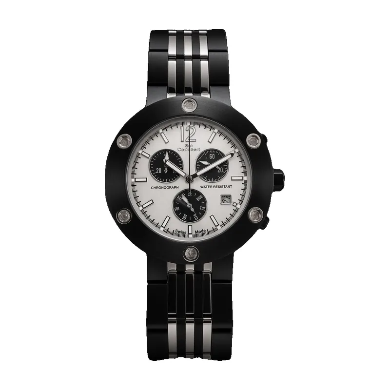 Cortébert Black Bezel Chronograph Swiss Watch