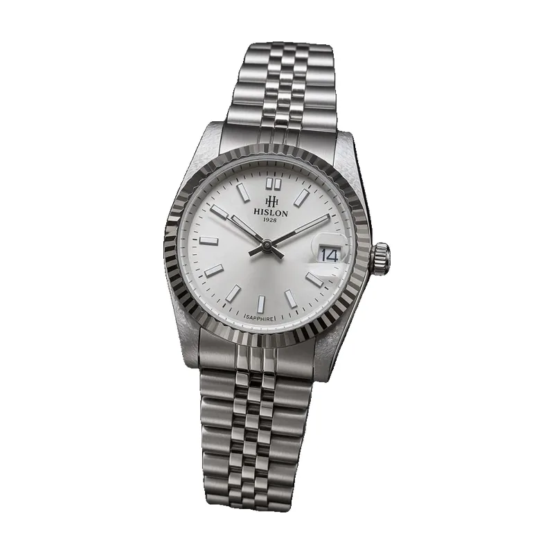 Hislon Classic Silver Sunburst Swiss Watch