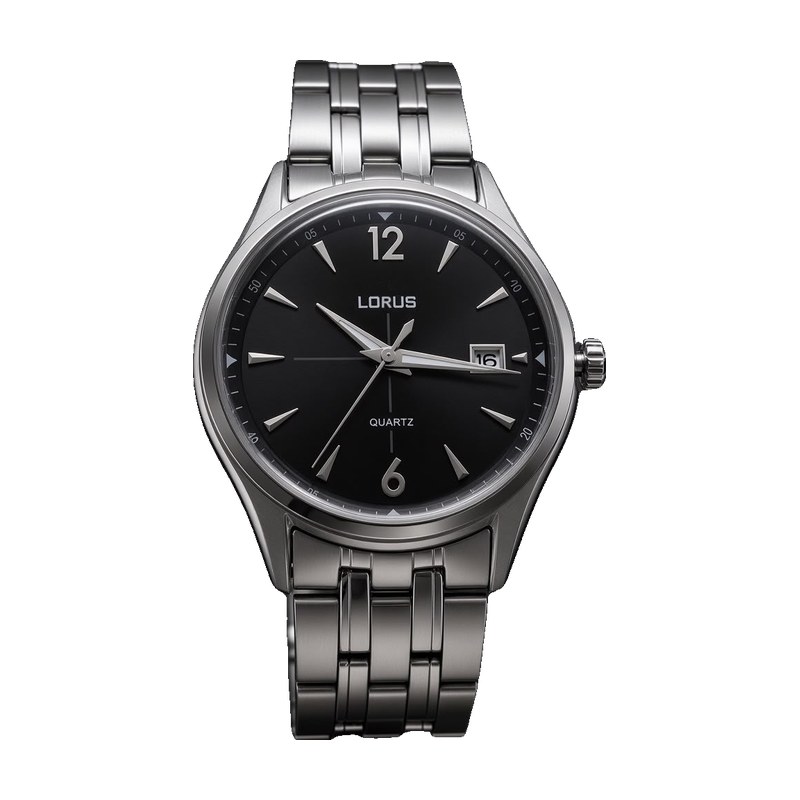 Lorus Steel Black Dial, men's dress watch