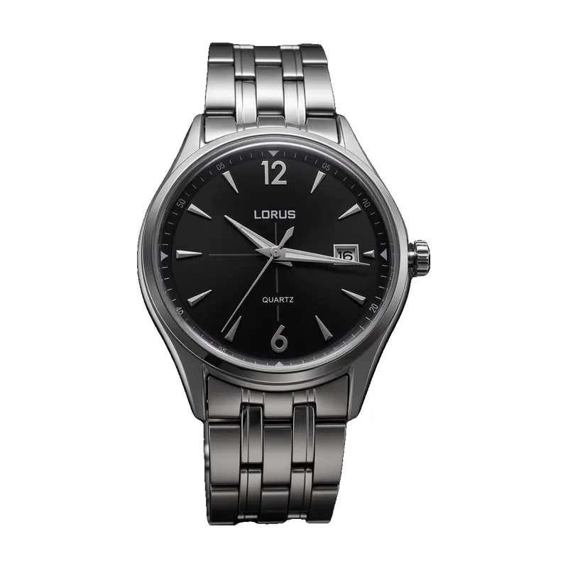 Lorus Steel Black Dial