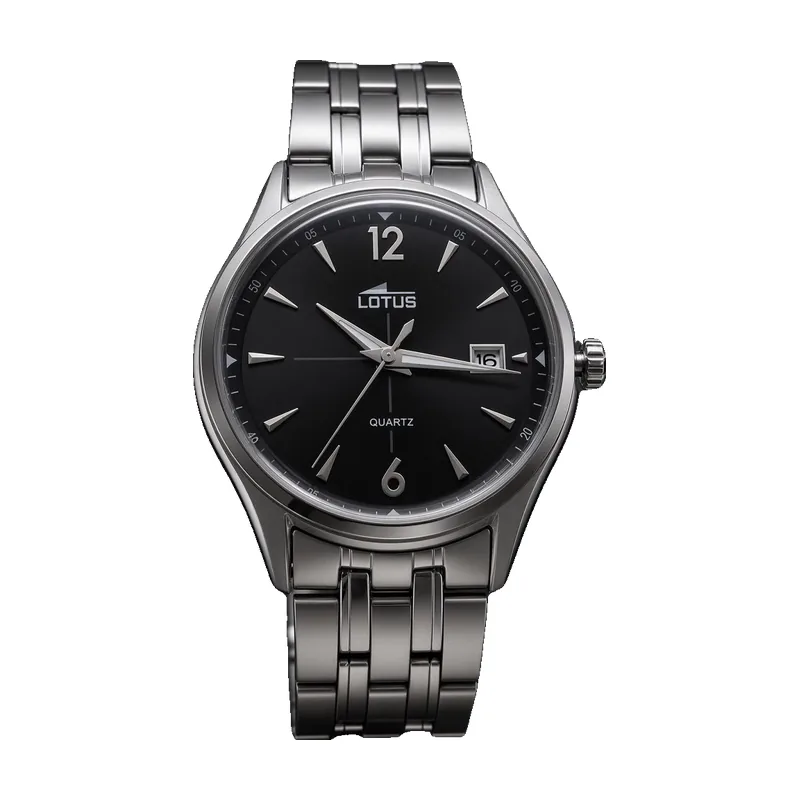 Lotus Steel Black Dial