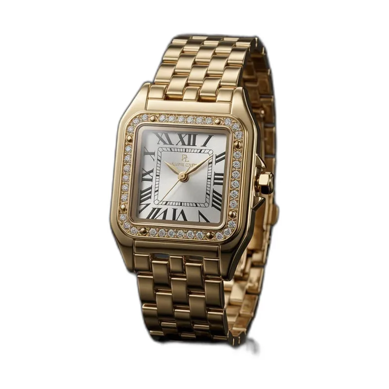 Philippe Lauren Gold Square Crystal
