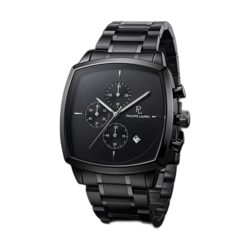 Philippe Lauren Black Square Chronograph