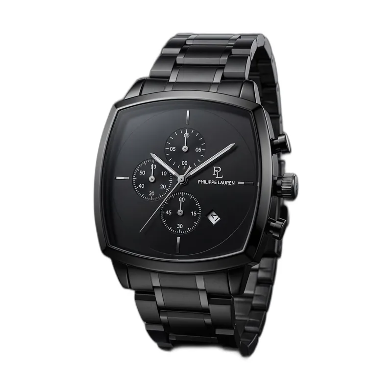 Philippe Lauren Black Square Chronograph